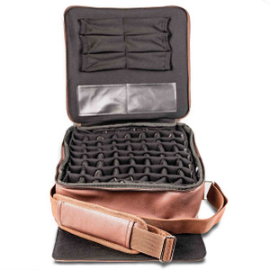 64 Count Faux Brown Leather Essential Oil Bag / Carrying Case